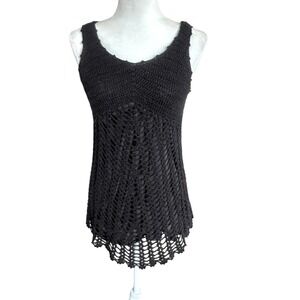 Venice Blue Crochet Tank Top OS One Size Y2k Boho Beach Indie Festival Retro